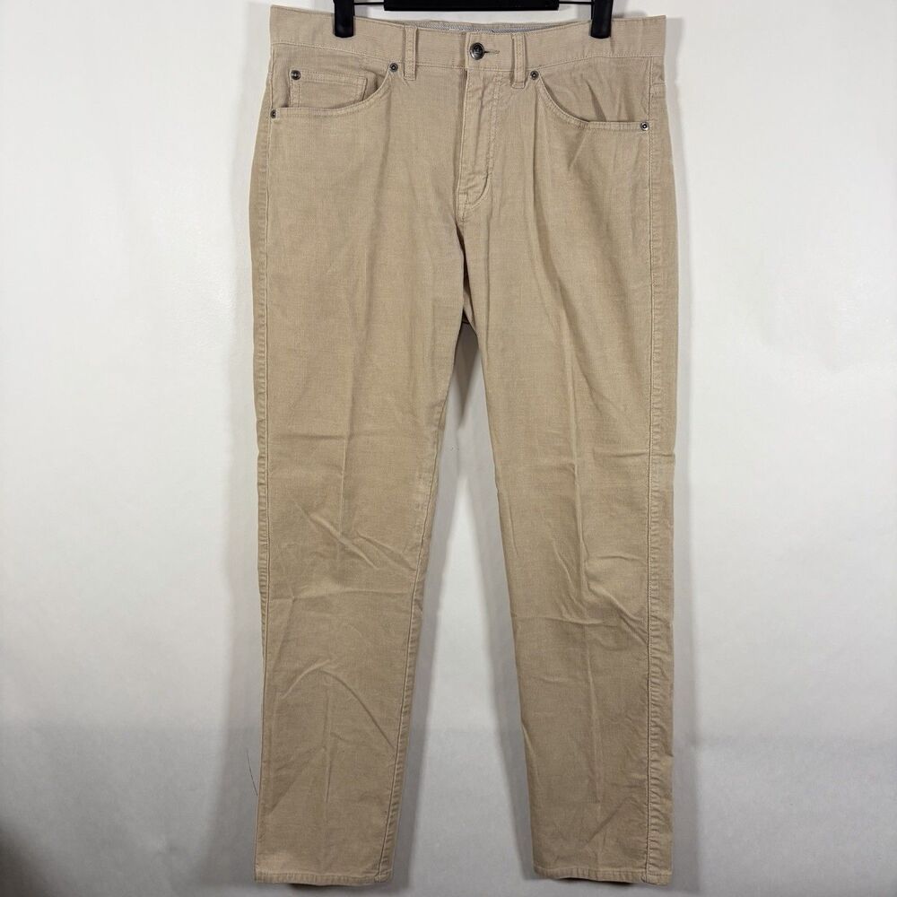 Peter Millar Corduroy Pants Mens Size 32x32 Beige Tapered Leg Preppy Business
